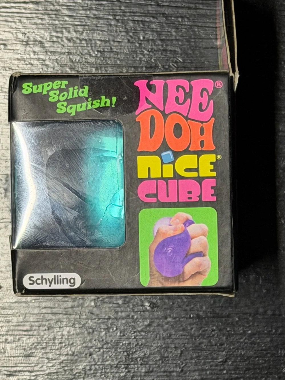 Nee Doh Nice Cube Super Solid Squish! Blue Fidget Toy NIB